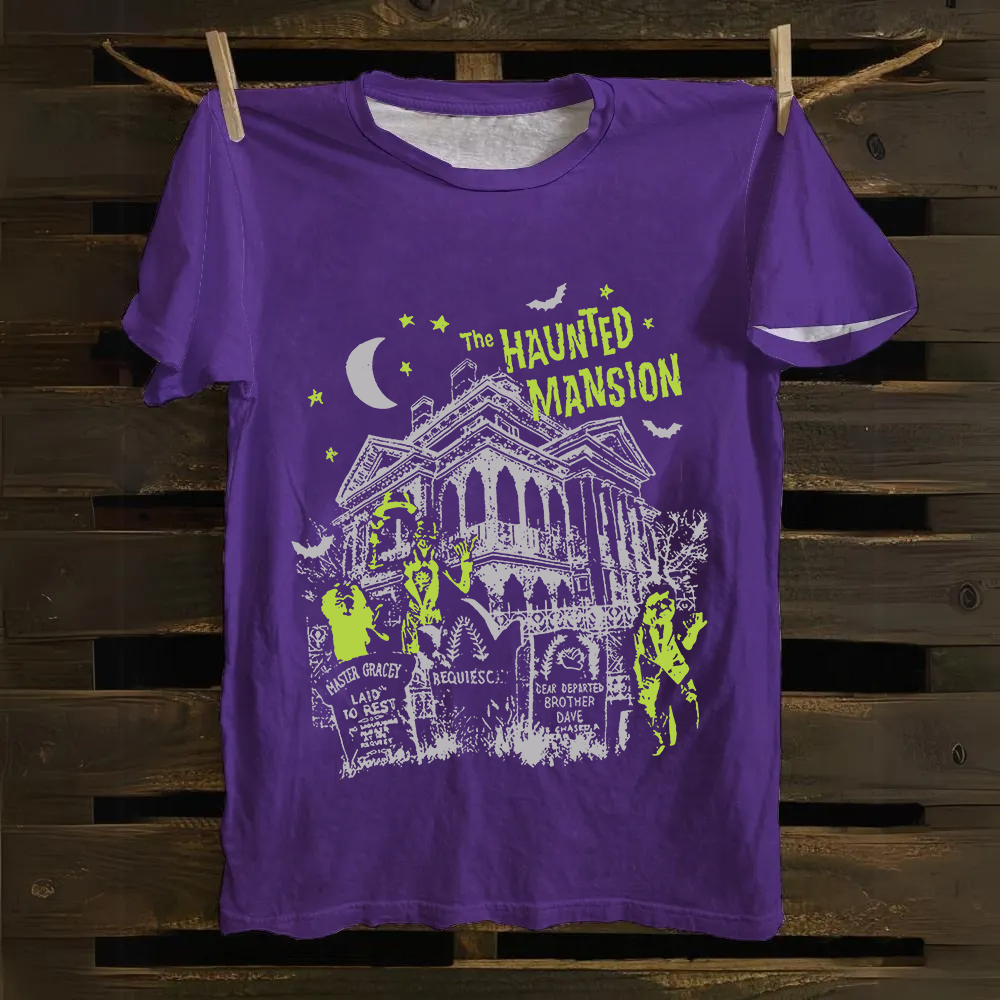 Unisex Vintage The Haunted Mansion Movie cotton T-Shirt