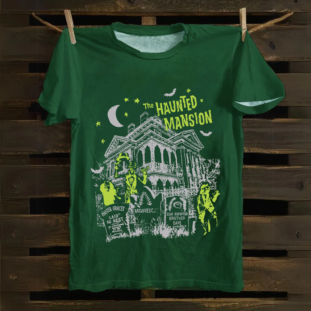 Unisex Vintage The Haunted Mansion Movie cotton T-Shirt