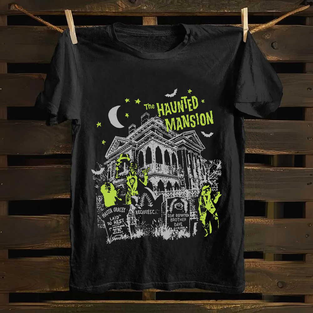 Unisex Vintage The Haunted Mansion Movie cotton T-Shirt
