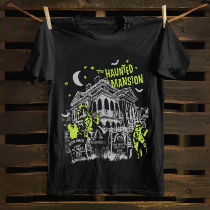 Unisex Vintage The Haunted Mansion Movie cotton T-Shirt