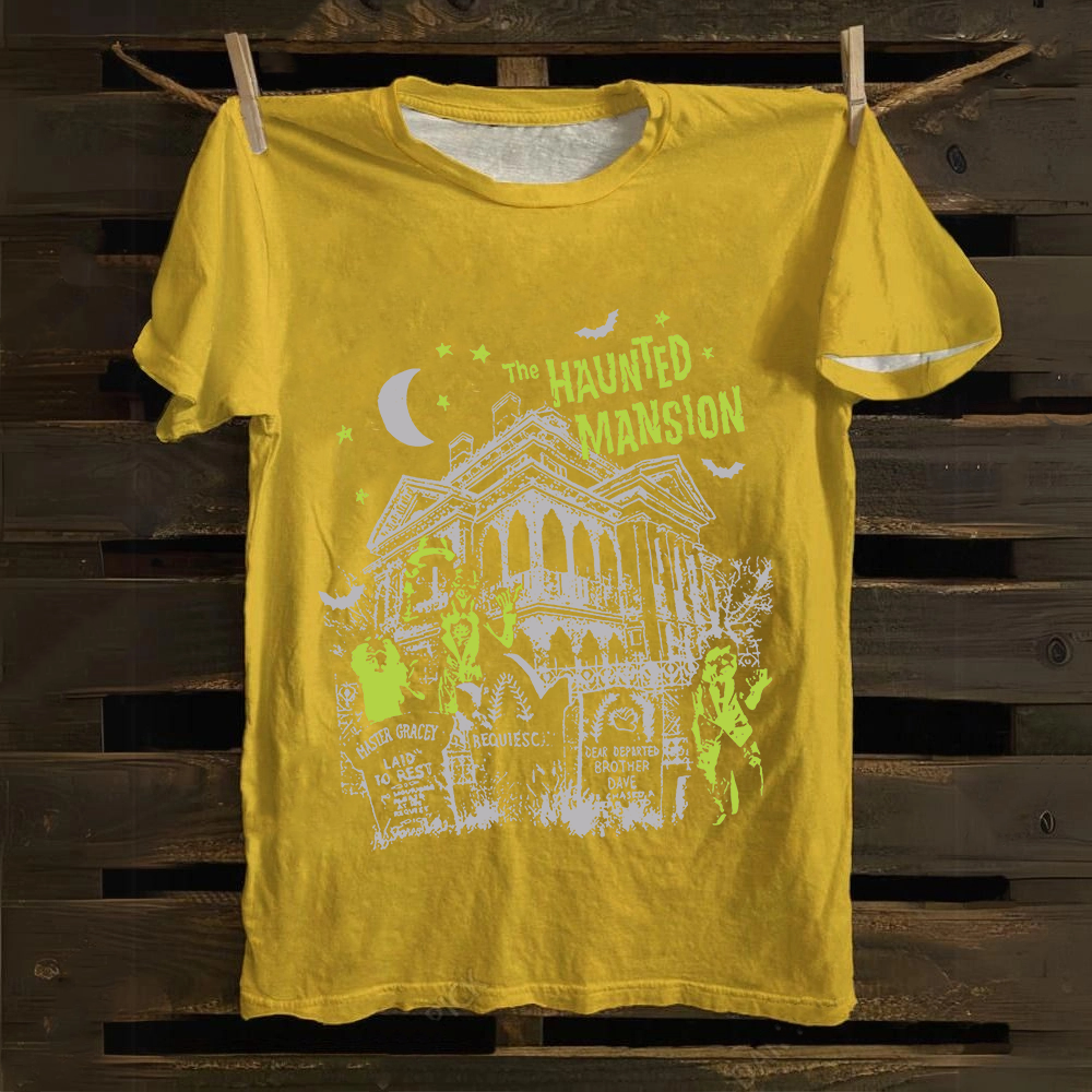 Unisex Vintage The Haunted Mansion Movie cotton T-Shirt