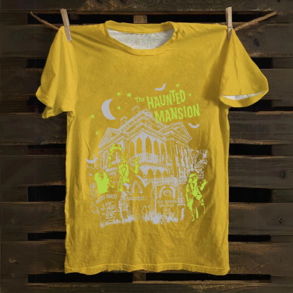 Unisex Vintage The Haunted Mansion Movie cotton T-Shirt