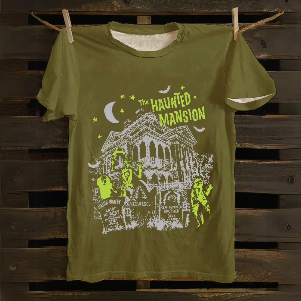Unisex Vintage The Haunted Mansion Movie cotton T-Shirt