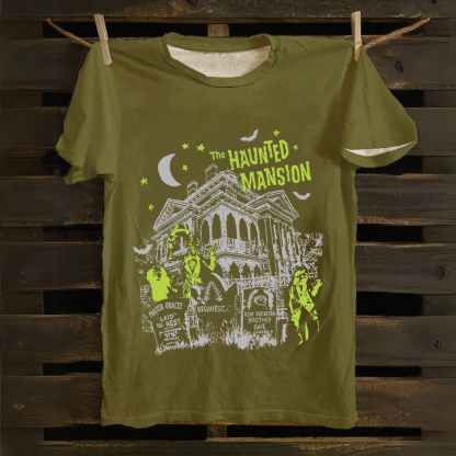 Unisex Vintage The Haunted Mansion Movie cotton T-Shirt