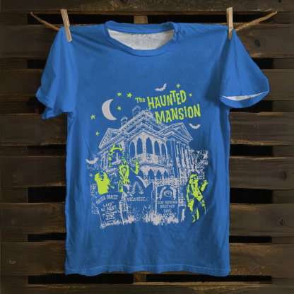 Unisex Vintage The Haunted Mansion Movie cotton T-Shirt