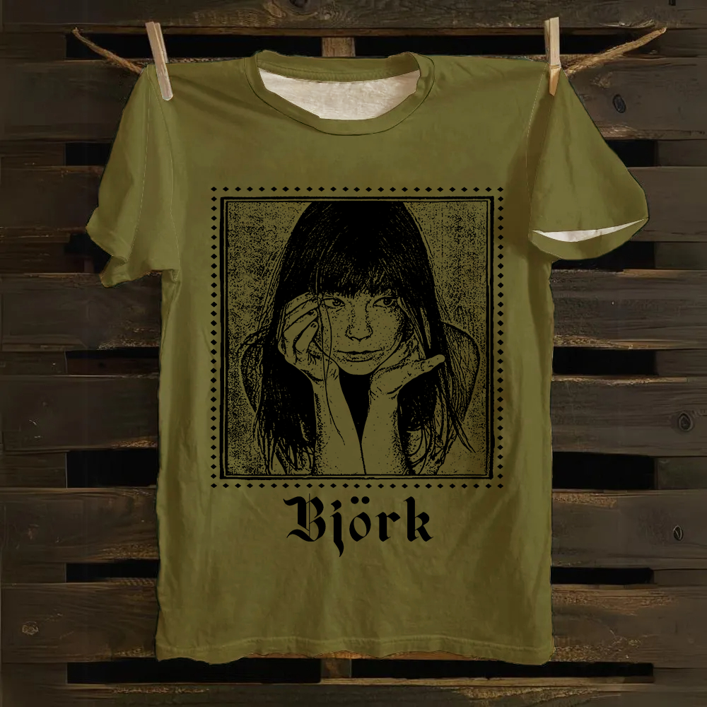 Bj?rk Singer Vintage cotton T-Shirt