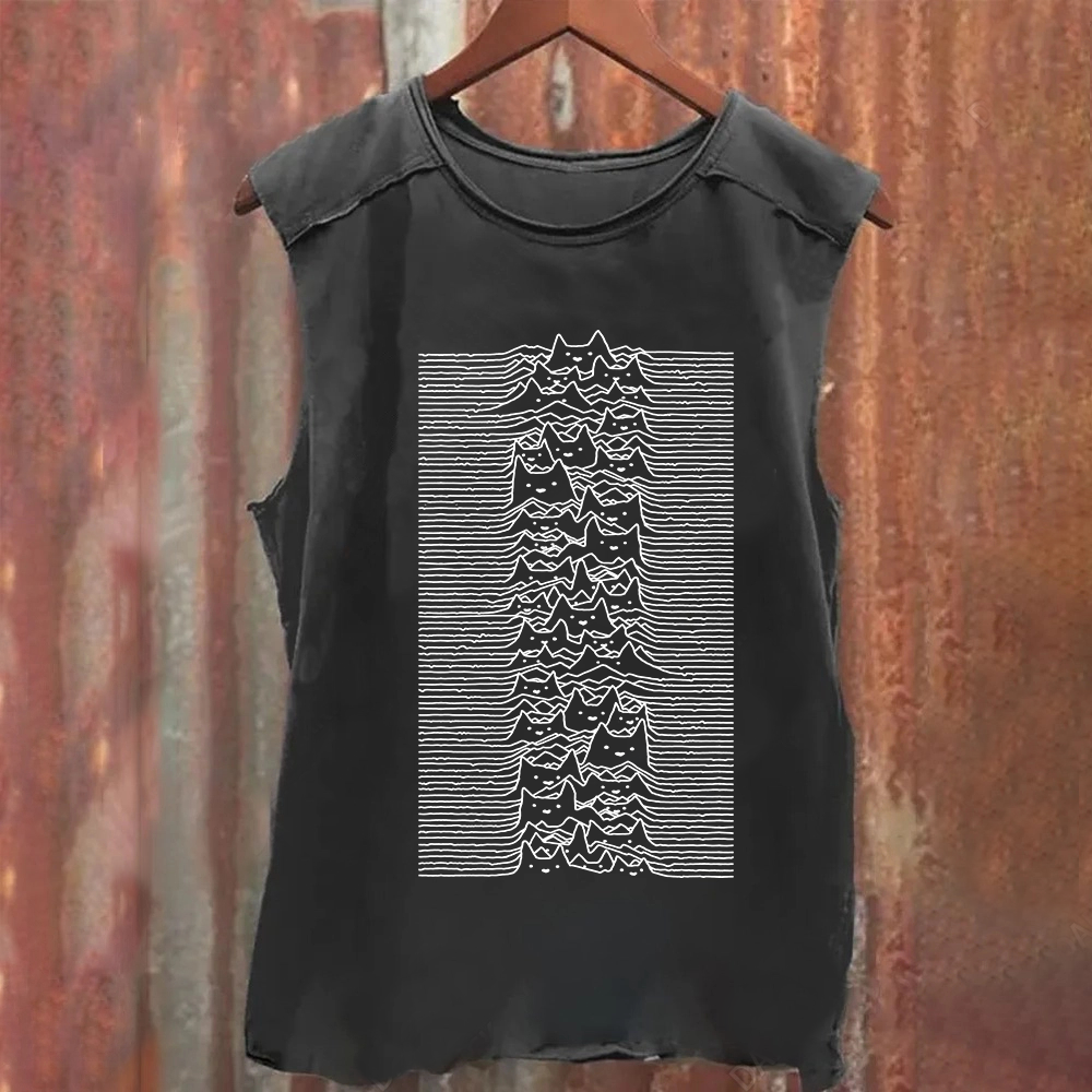 Unisex Vintage Joy division Cat tank Top