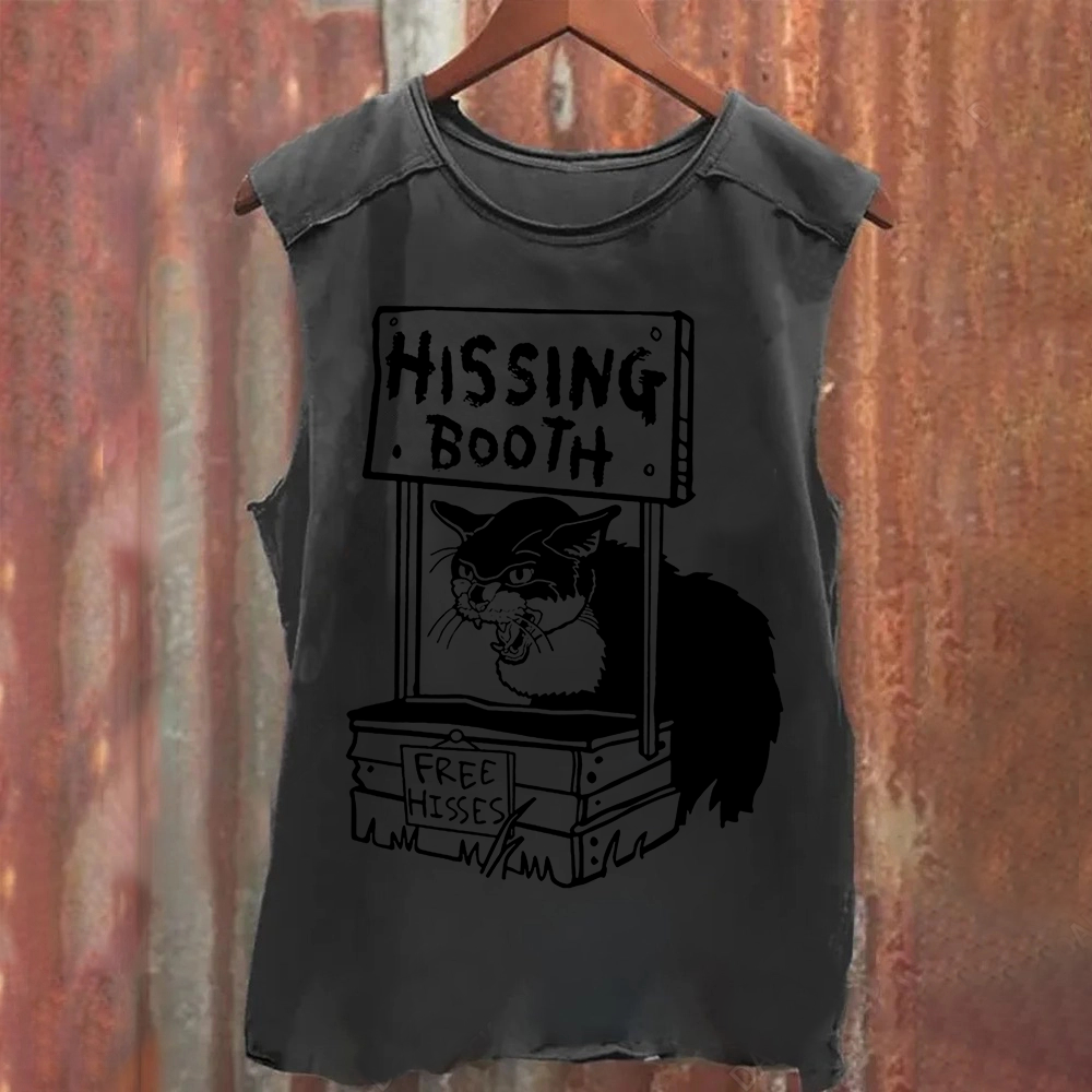 Unisex Cat pattern print Tank Top