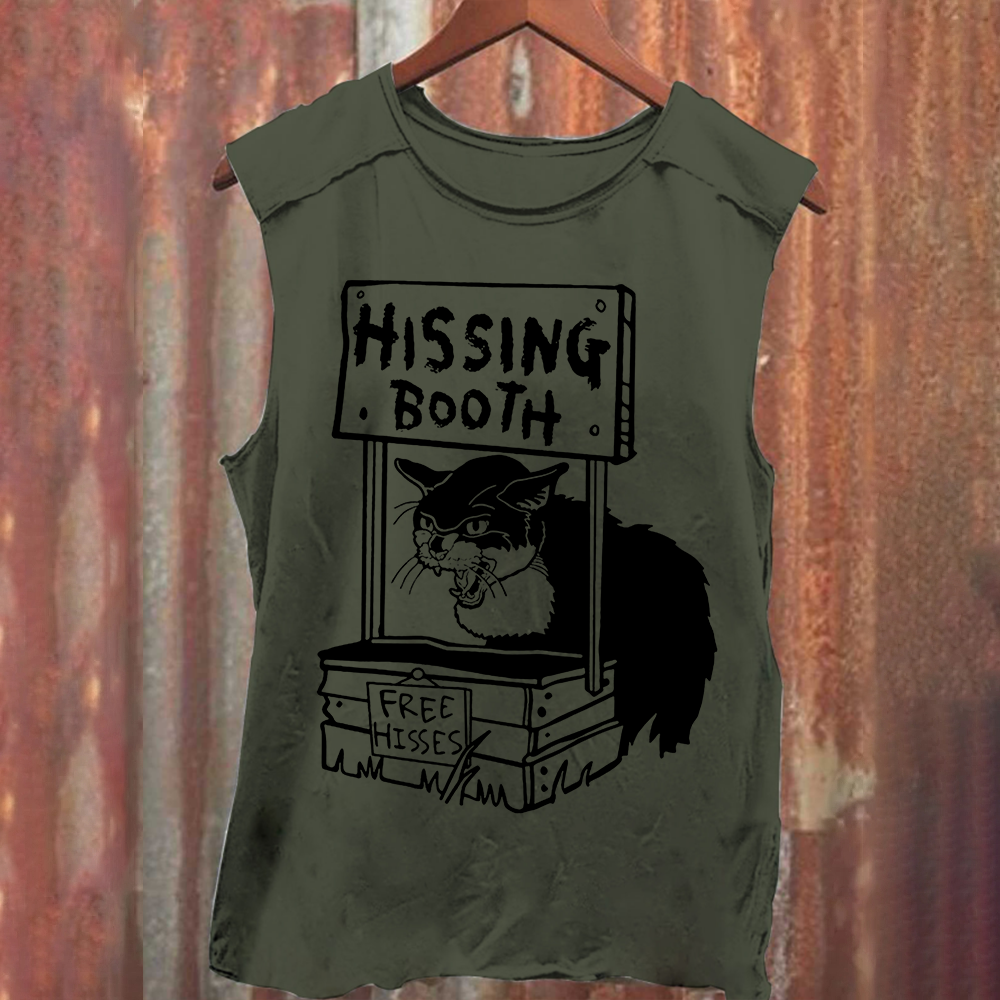 Unisex Cat pattern print Tank Top
