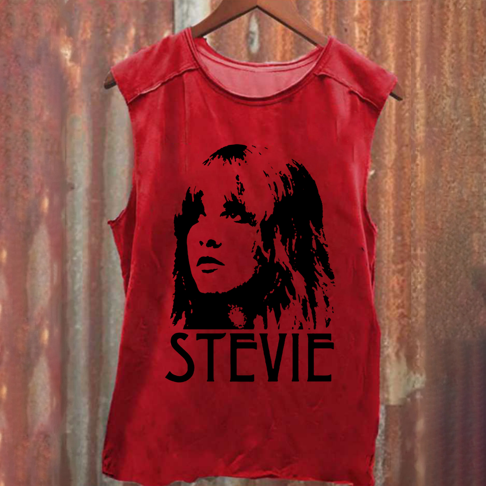 Stevie Nicks Singer Vintage Washed Tank Top
