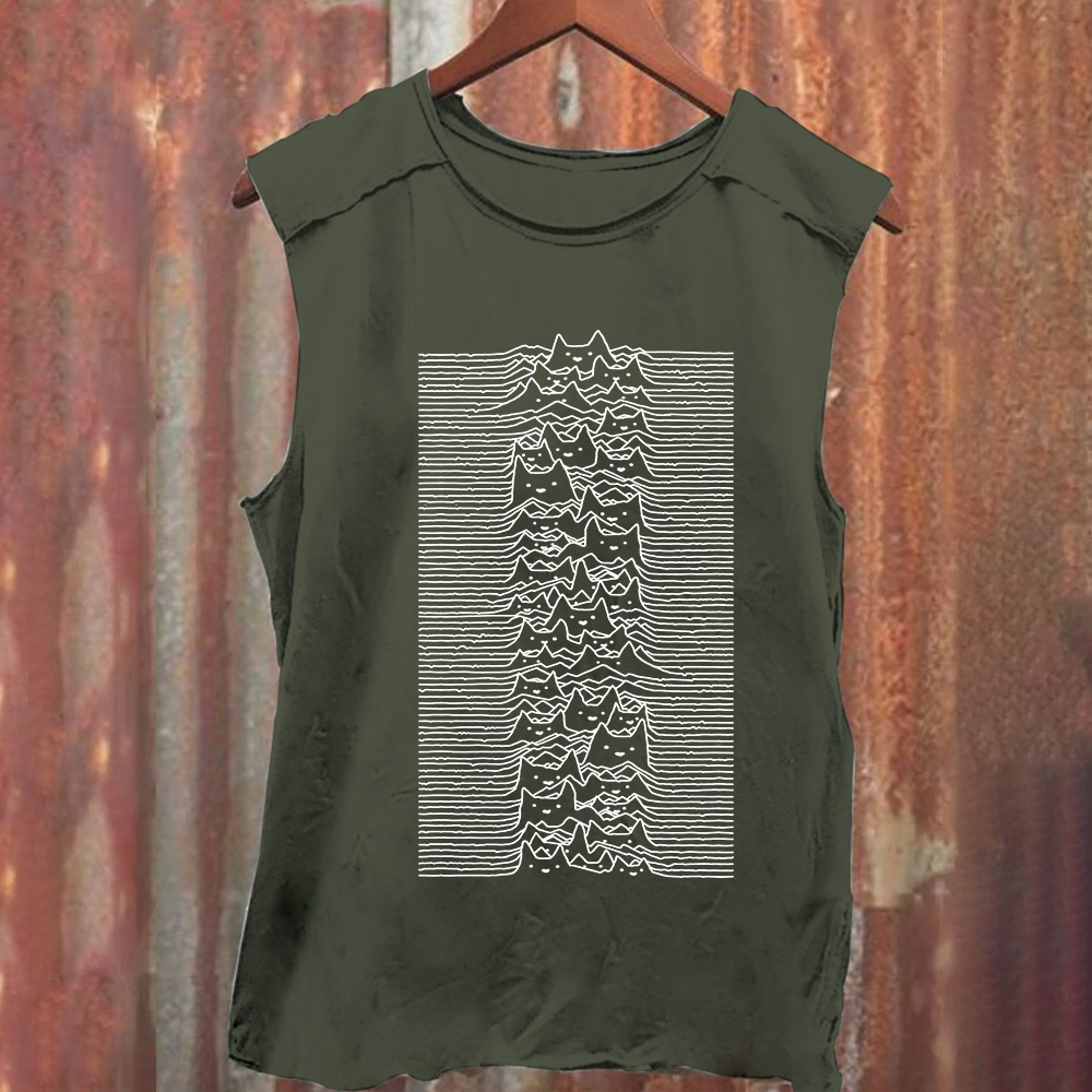 Unisex Vintage Joy division Cat tank Top
