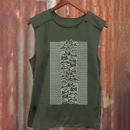 Unisex Vintage Joy division Cat tank Top
