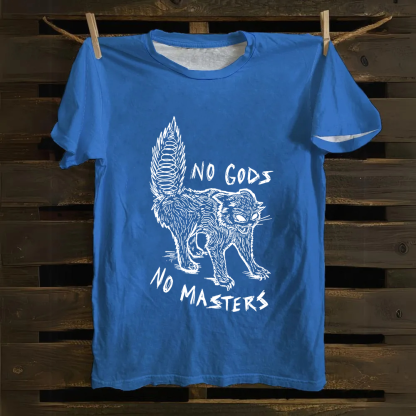 Unisex Vintage No Gods No Masters cotton T-Shirt