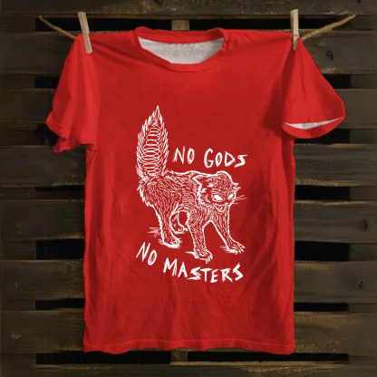 Unisex Vintage No Gods No Masters cotton T-Shirt