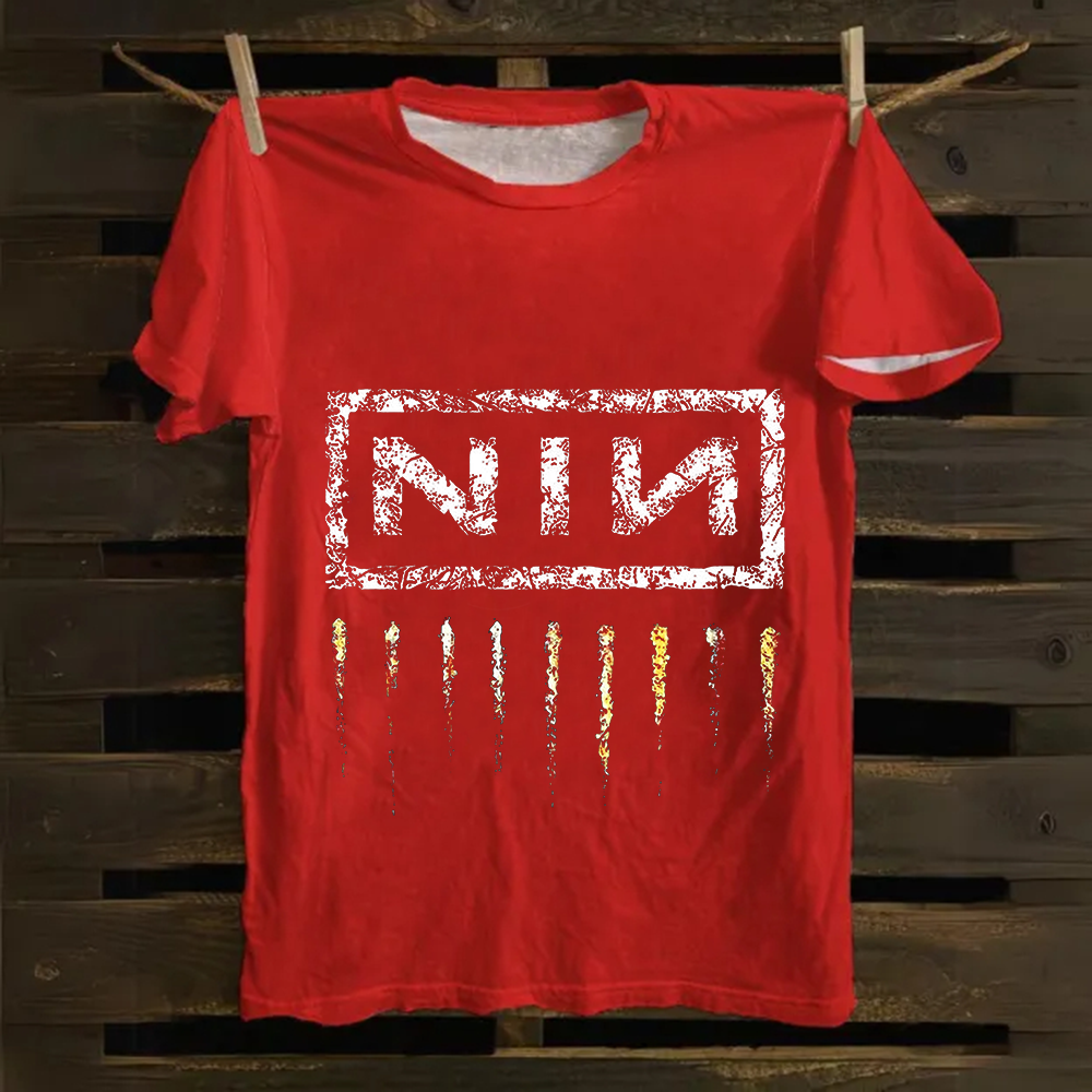 Unisex Vintage Nine Inch Nails Band cotton T-Shirt