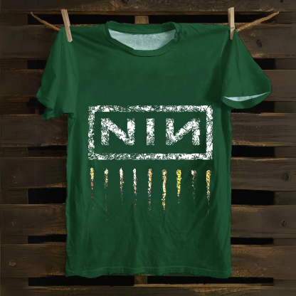 Unisex Vintage Nine Inch Nails Band cotton T-Shirt