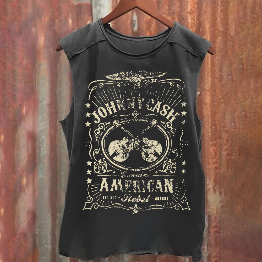Unisex Vintage Johnny Cash tank Top