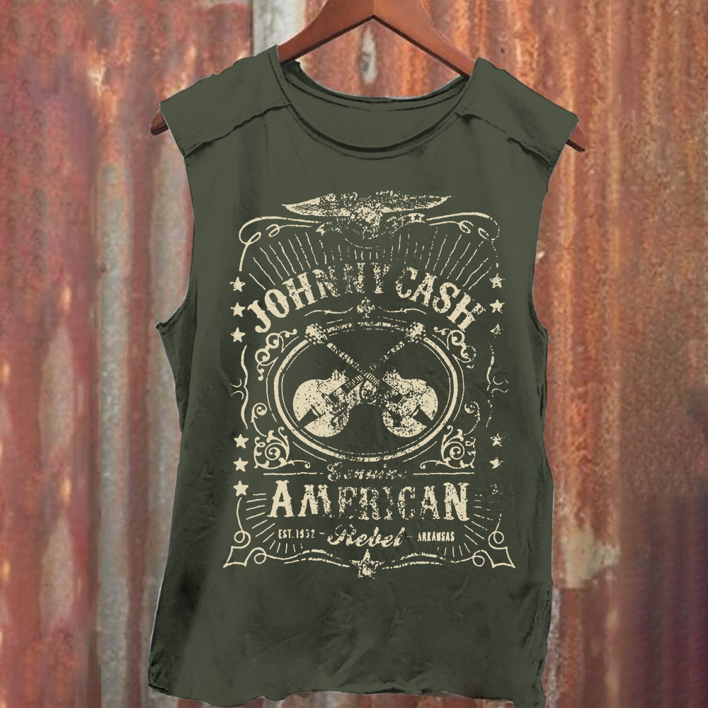 Unisex Vintage Johnny Cash tank Top