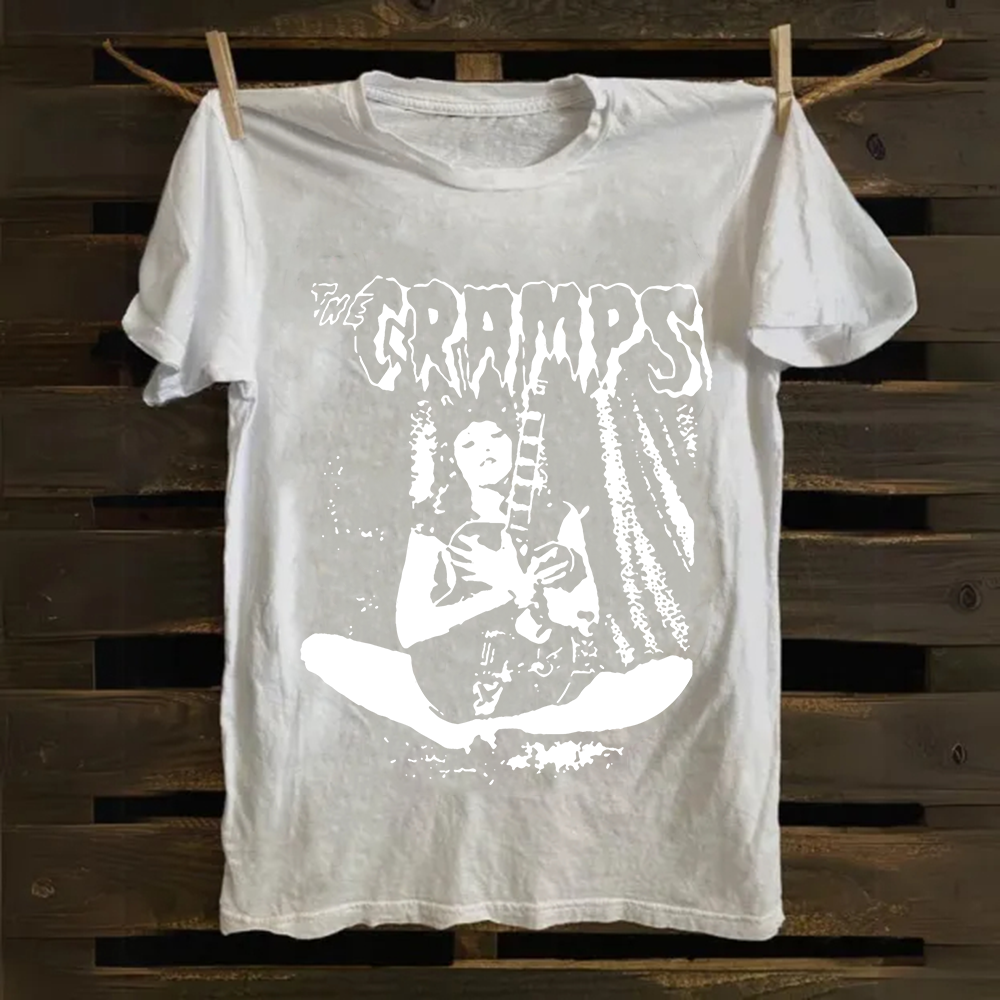 Unisex Vintage The Cramps Band Female guitarist cotton T-Shirt