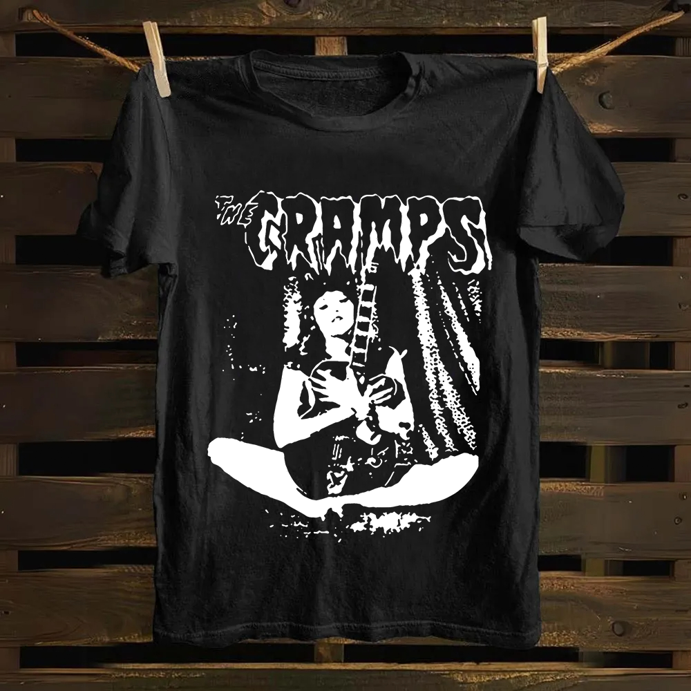 Unisex Vintage The Cramps Band Female guitarist cotton T-Shirt