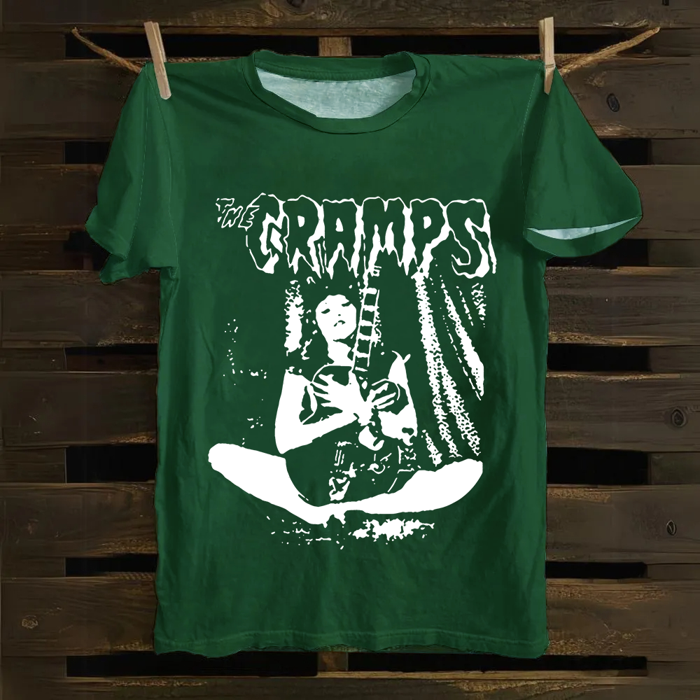 Unisex Vintage The Cramps Band Female guitarist cotton T-Shirt