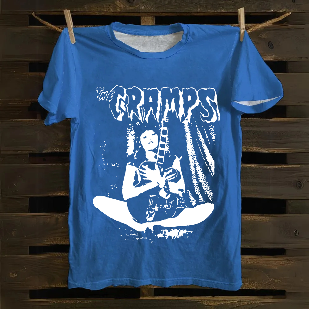 Unisex Vintage The Cramps Band Female guitarist cotton T-Shirt