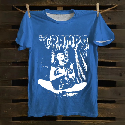 Unisex Vintage The Cramps Band Female guitarist cotton T-Shirt