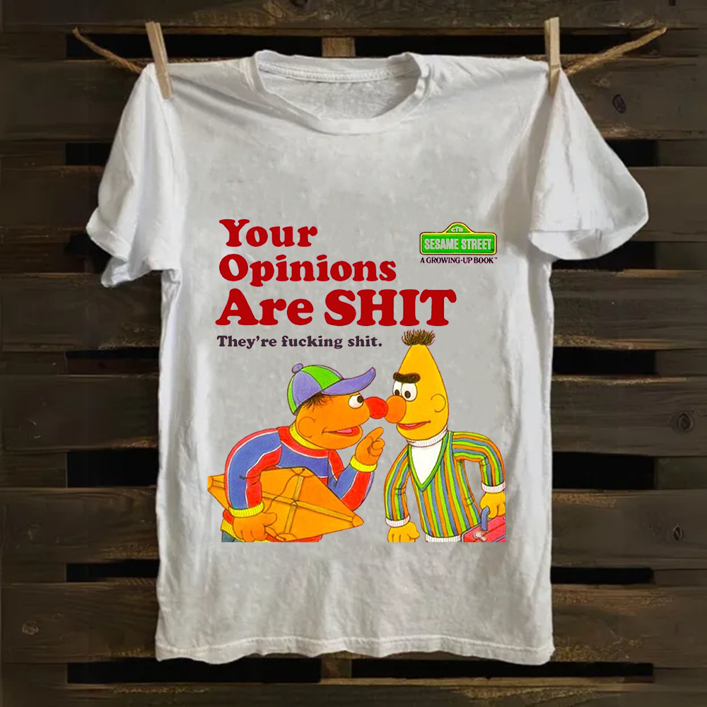 Sesame Street Your Opinions Are SHIT Casual Printed cotton T-Shirt