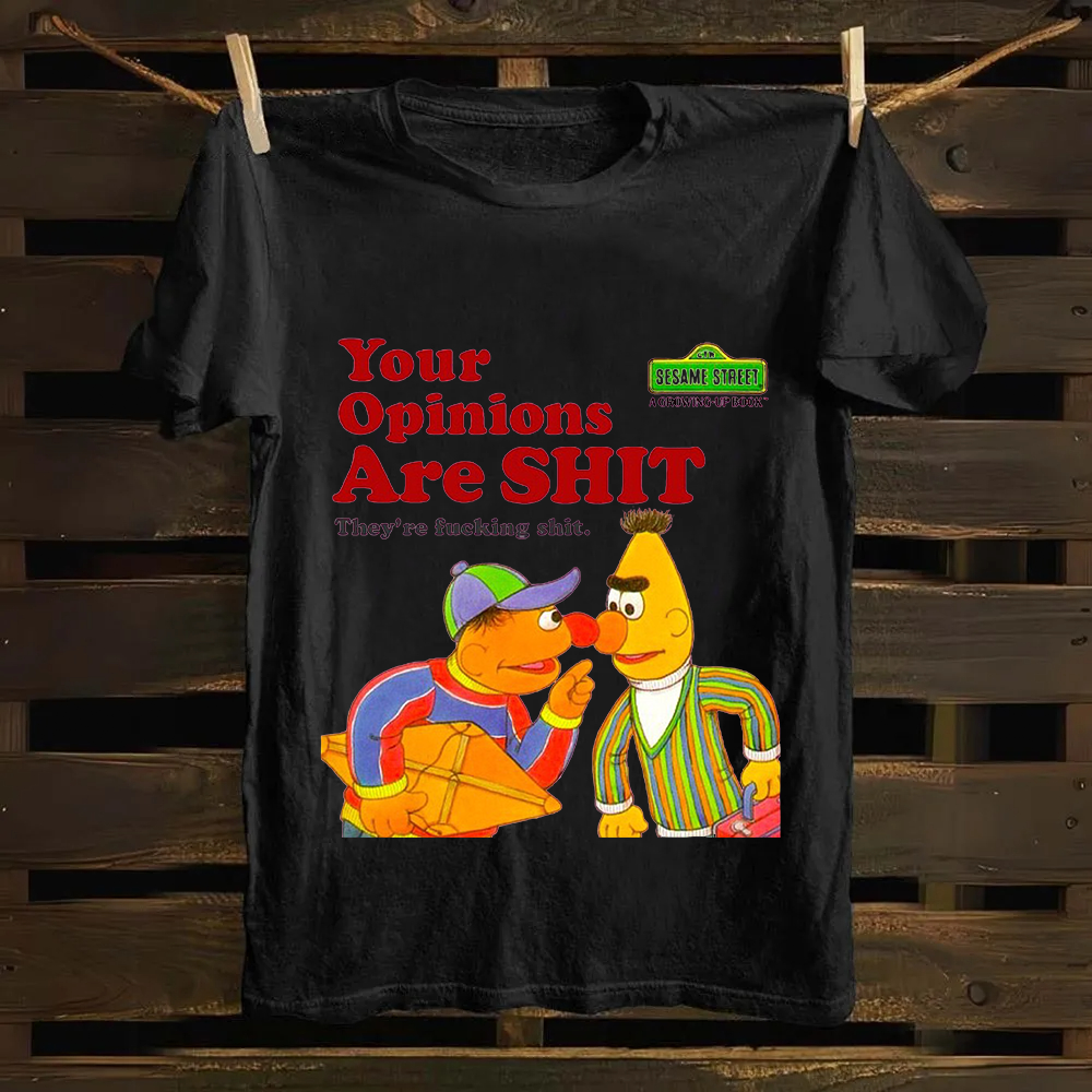 Sesame Street Your Opinions Are SHIT Casual Printed cotton T-Shirt