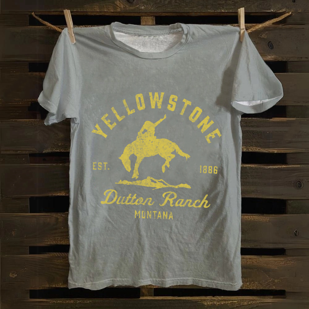 Unisex Vintage Yellowstone Dutton Ranch Cotton T-Shirt