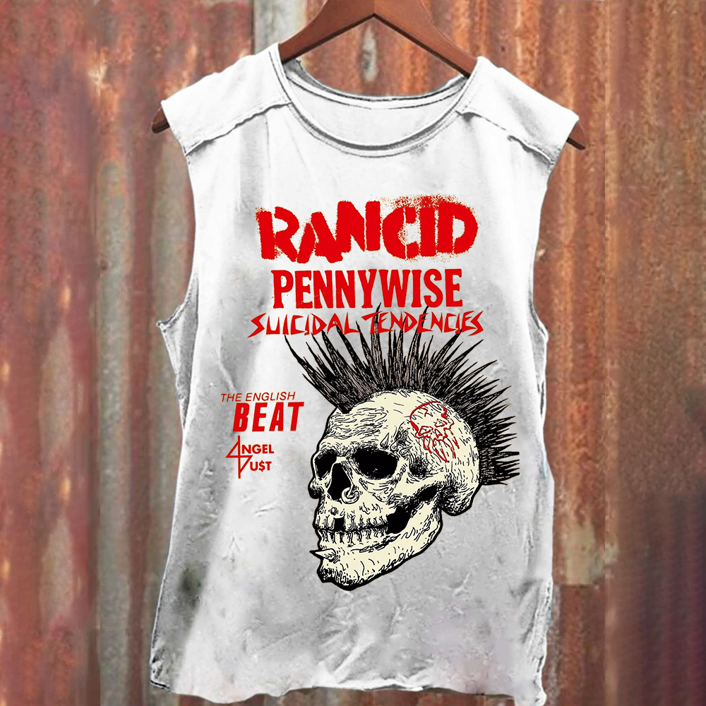 Rancid Skull Print Casua Tank Top