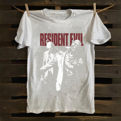 Unisex Vintage Resident Evil Two Zeds Cotton T-Shirt