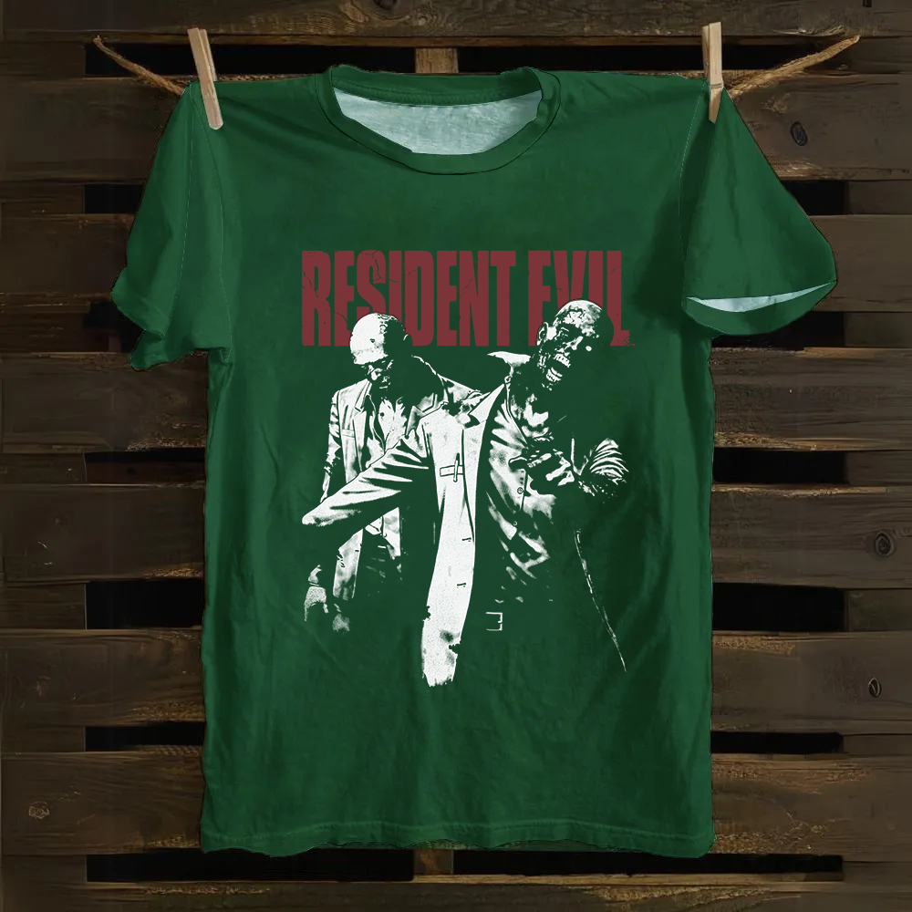 Unisex Vintage Resident Evil Two Zeds Cotton T-Shirt