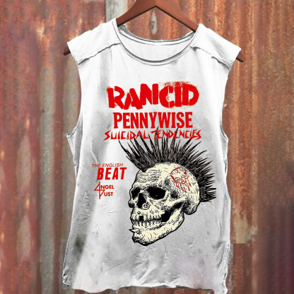 Rancid Skull Print Casua Tank Top