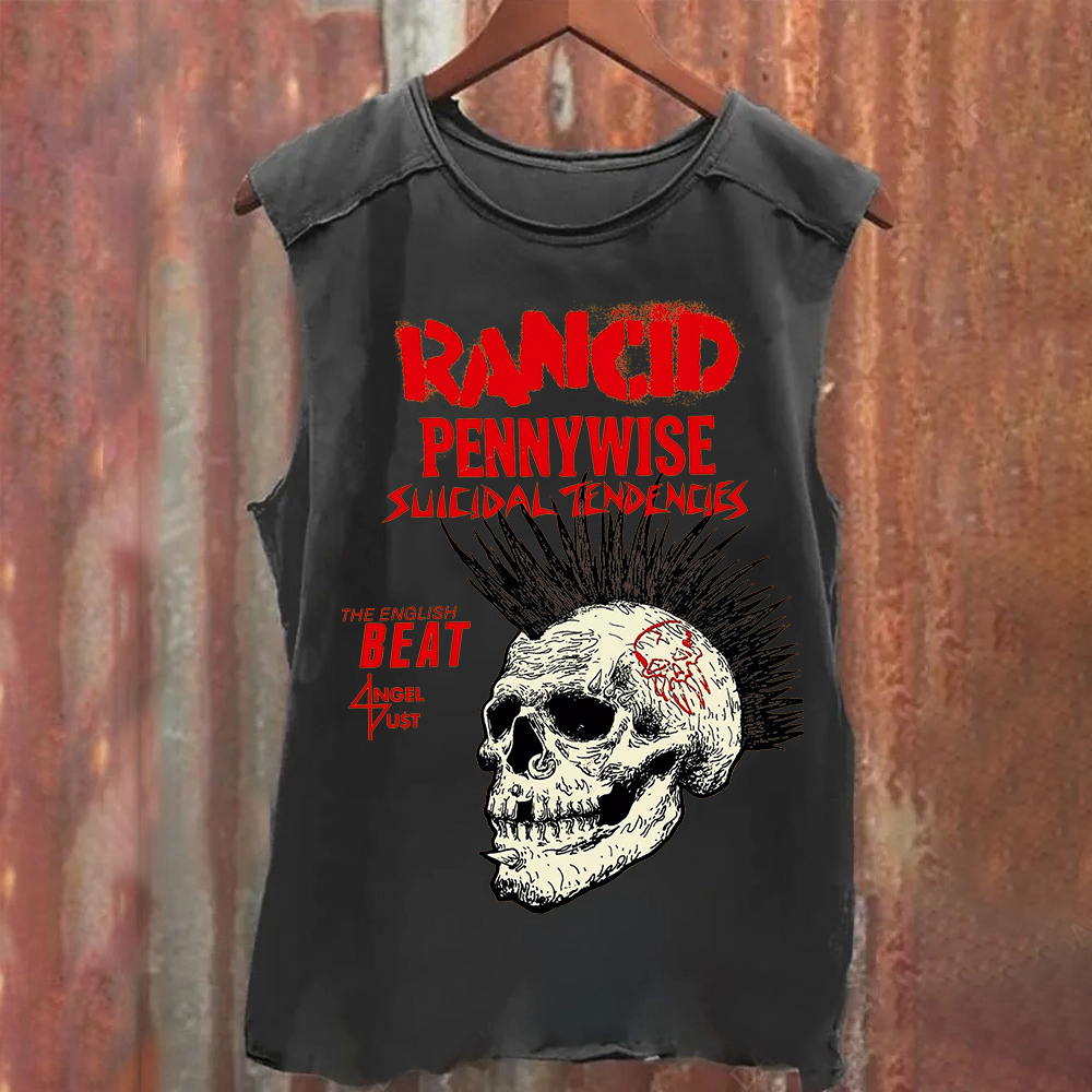 Rancid Skull Print Casua Tank Top