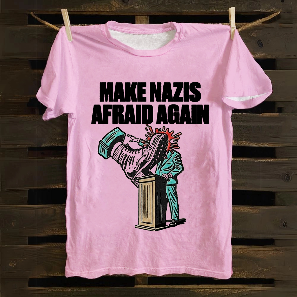 Unisex Vintage Make Nazis Afraid Again Cotton T-Shirt