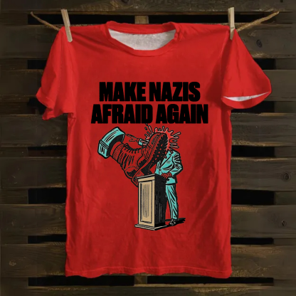 Unisex Vintage Make Nazis Afraid Again Cotton T-Shirt