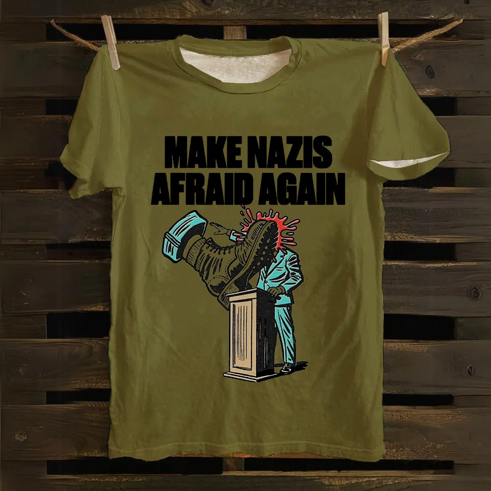 Unisex Vintage Make Nazis Afraid Again Cotton T-Shirt