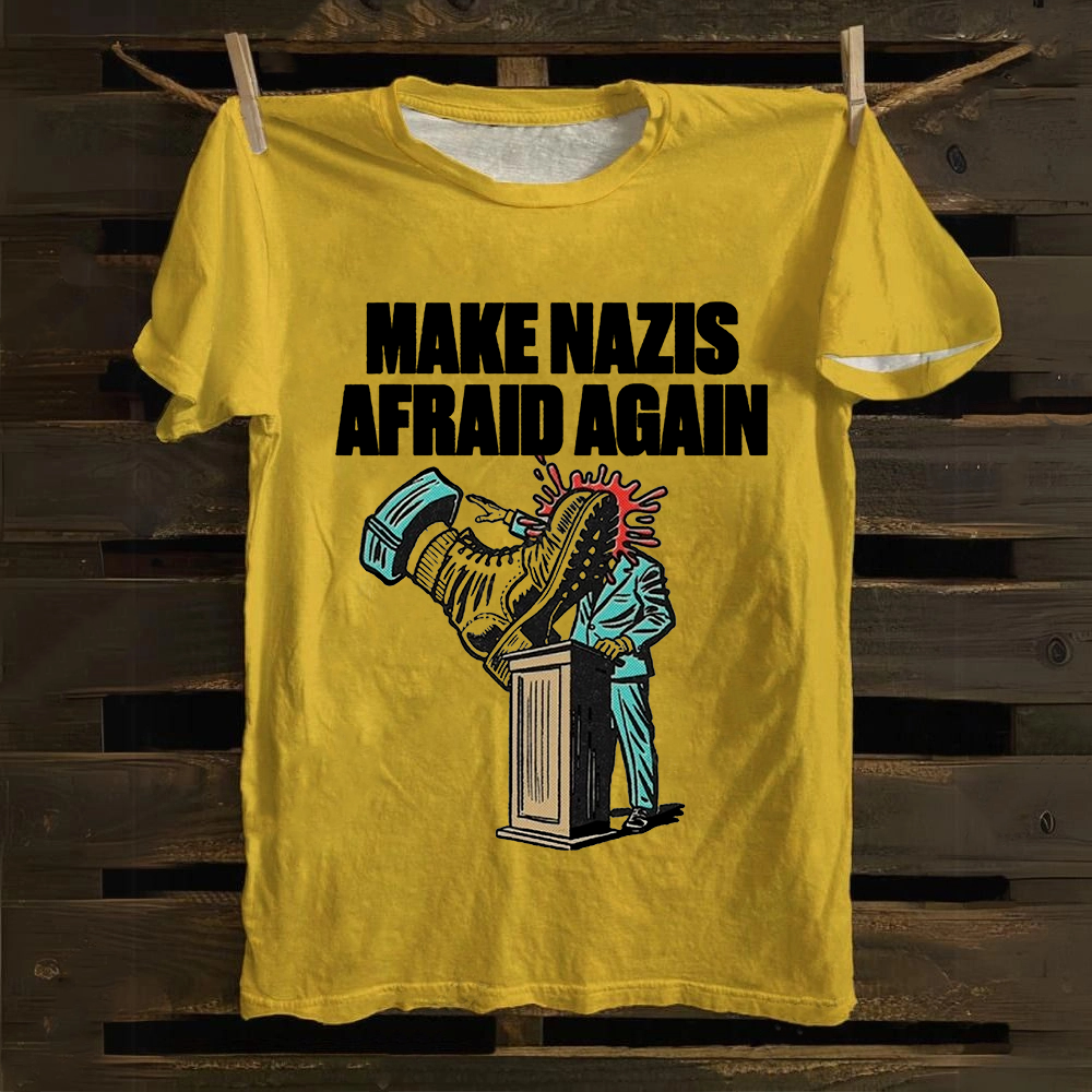 Unisex Vintage Make Nazis Afraid Again Cotton T-Shirt