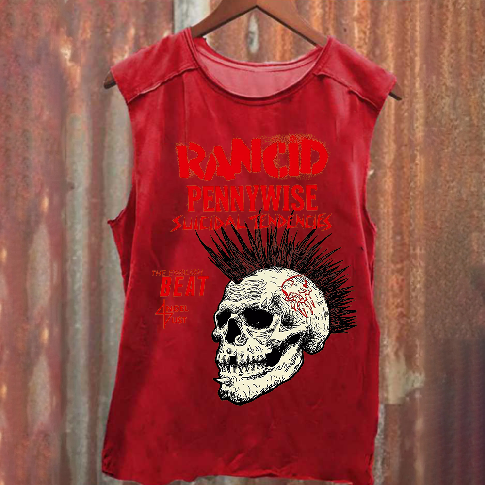 Rancid Skull Print Casua Tank Top