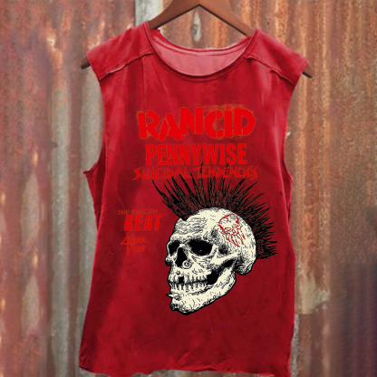 Rancid Skull Print Casua Tank Top