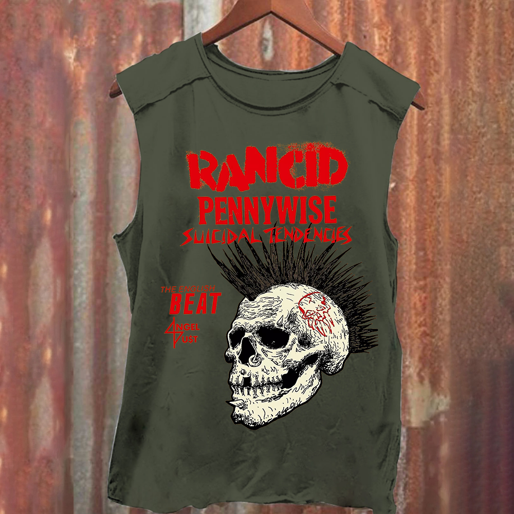 Rancid Skull Print Casua Tank Top