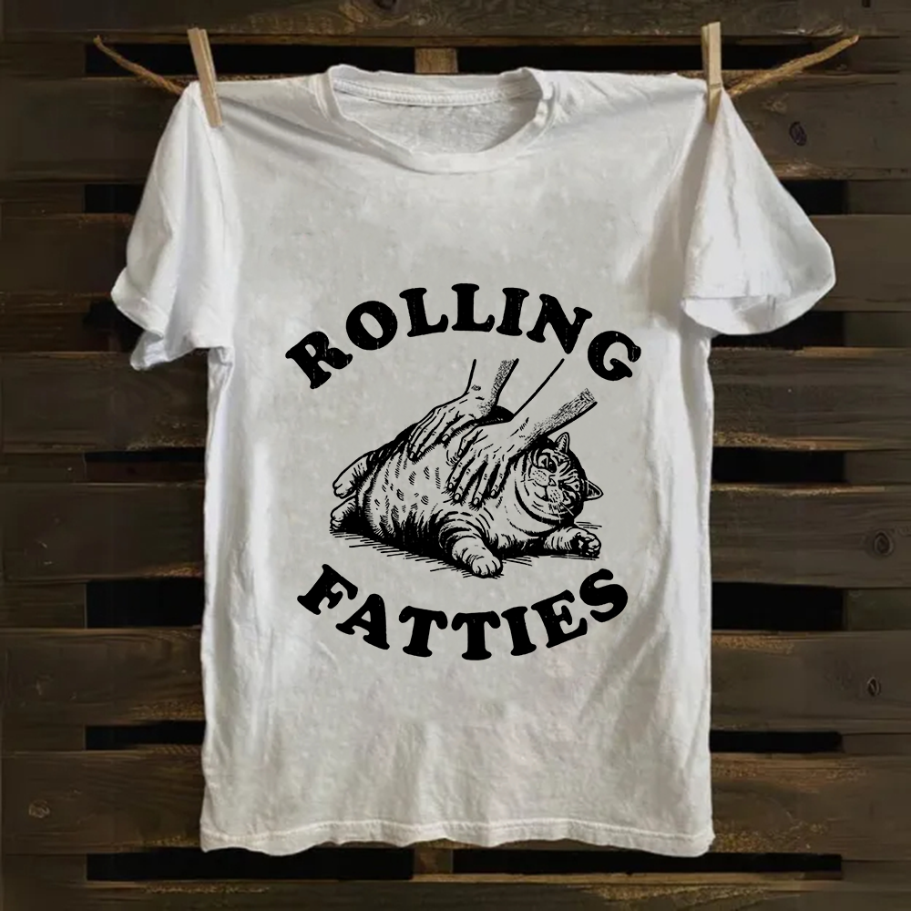 Unisex Rolling Fatties Print Classic Cotton T-Shirt
