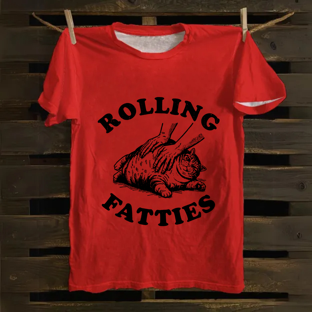 Unisex Rolling Fatties Print Classic Cotton T-Shirt