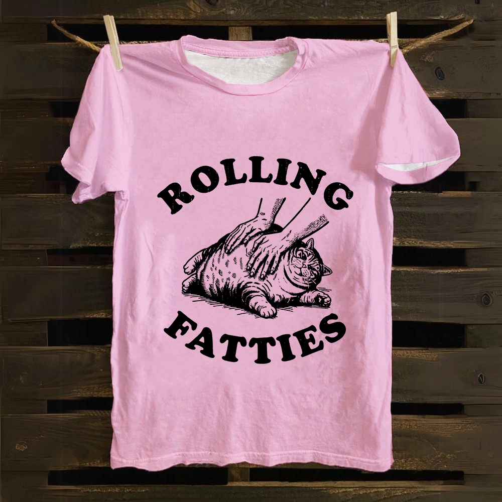 Unisex Rolling Fatties Print Classic Cotton T-Shirt