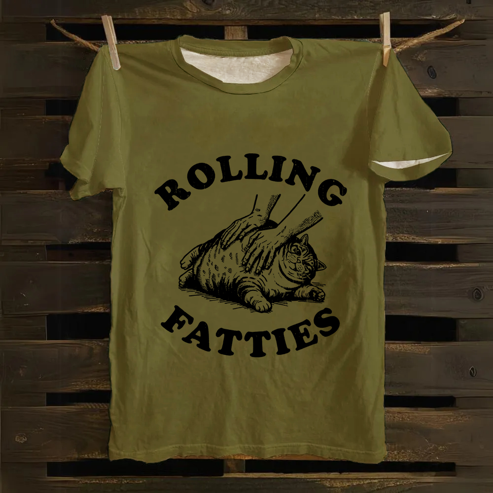 Unisex Rolling Fatties Print Classic Cotton T-Shirt