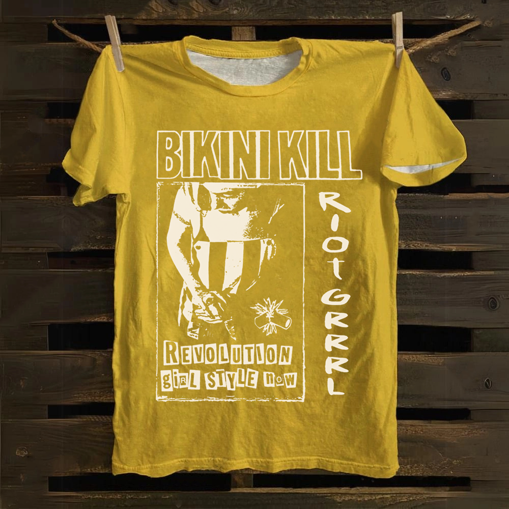 Unisex Vintage Bikini Kill Rock Band  Cotton T-Shirt