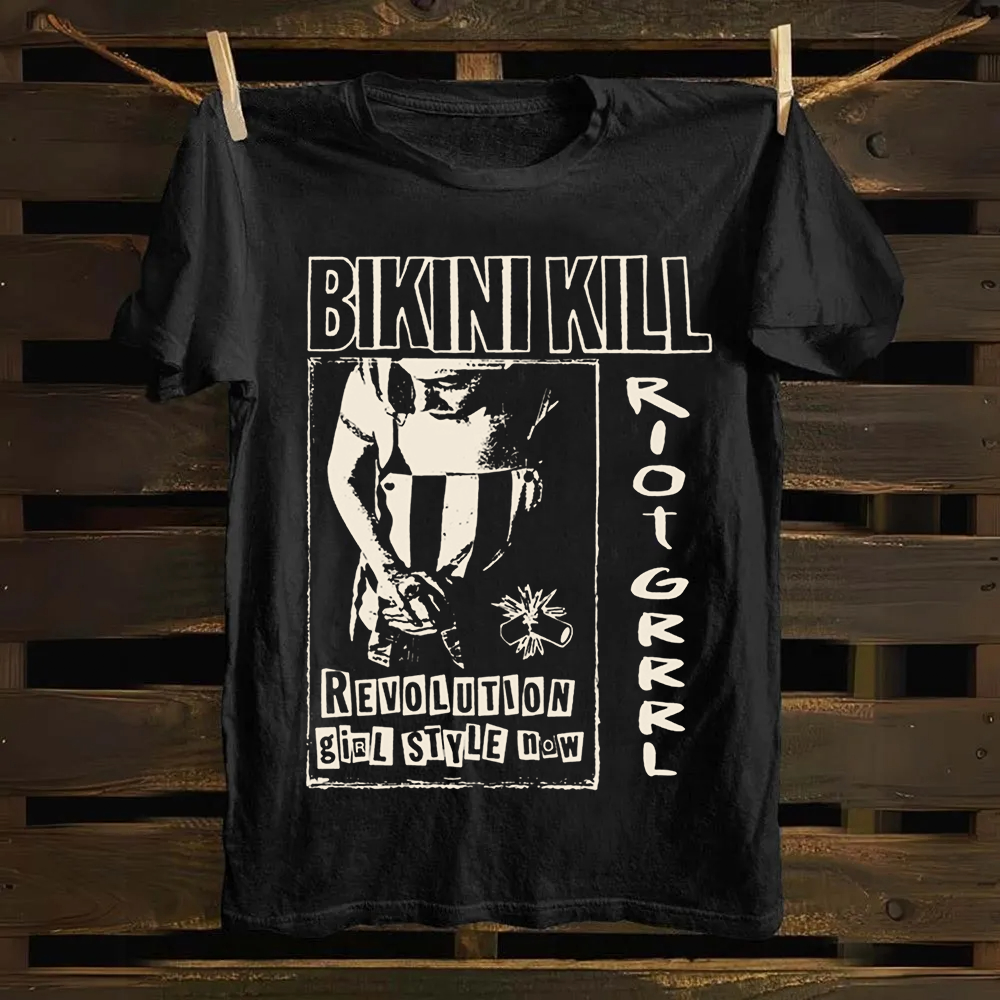 Unisex Vintage Bikini Kill Rock Band  Cotton T-Shirt