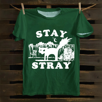 Stray Cat Funny Retro Graphic Unisex Classic Cotton T-Shirt