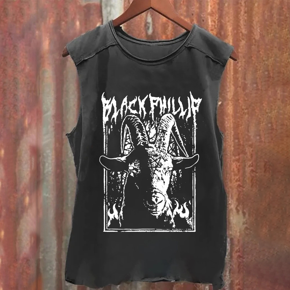 Unisex Vintage Washed The Witch Black Phillip Tank Top